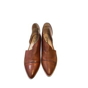 Free People Tan Leather Ankle Booties